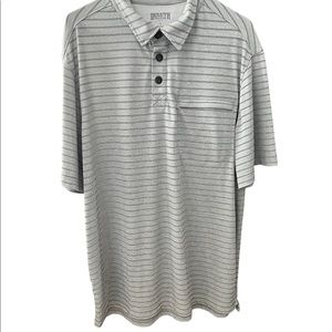 Duluth Trading Co. - Short-sleeved Jersey - Size: Large - Gray/Black Stripe